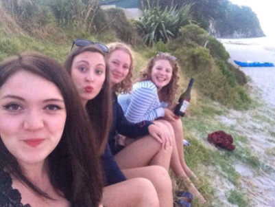 Anna, Sarah, Line, Me, and our friend the wine bottle